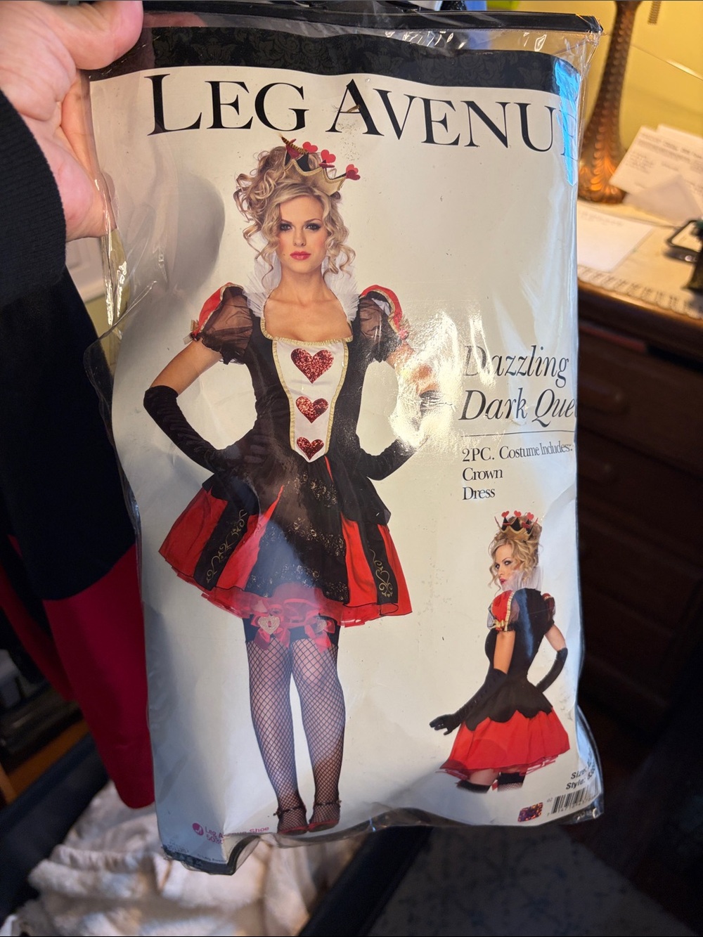 Leg Avenue Women's Queen of Hearts Costume in Black and Red